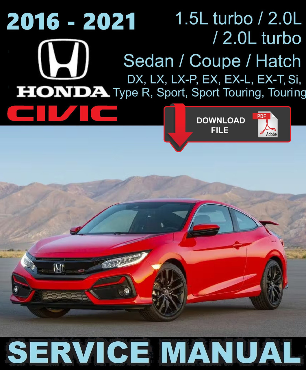 Honda 2020 Civic Sport Service Manual