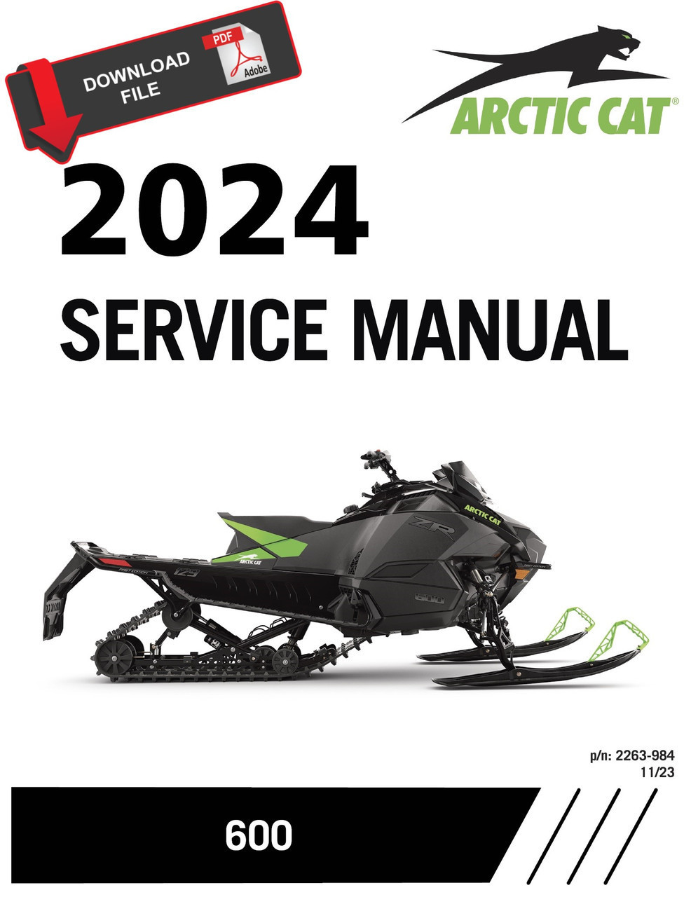 Arctic Cat 2024 Riot 600 ATAC Snowmobile Service Manual