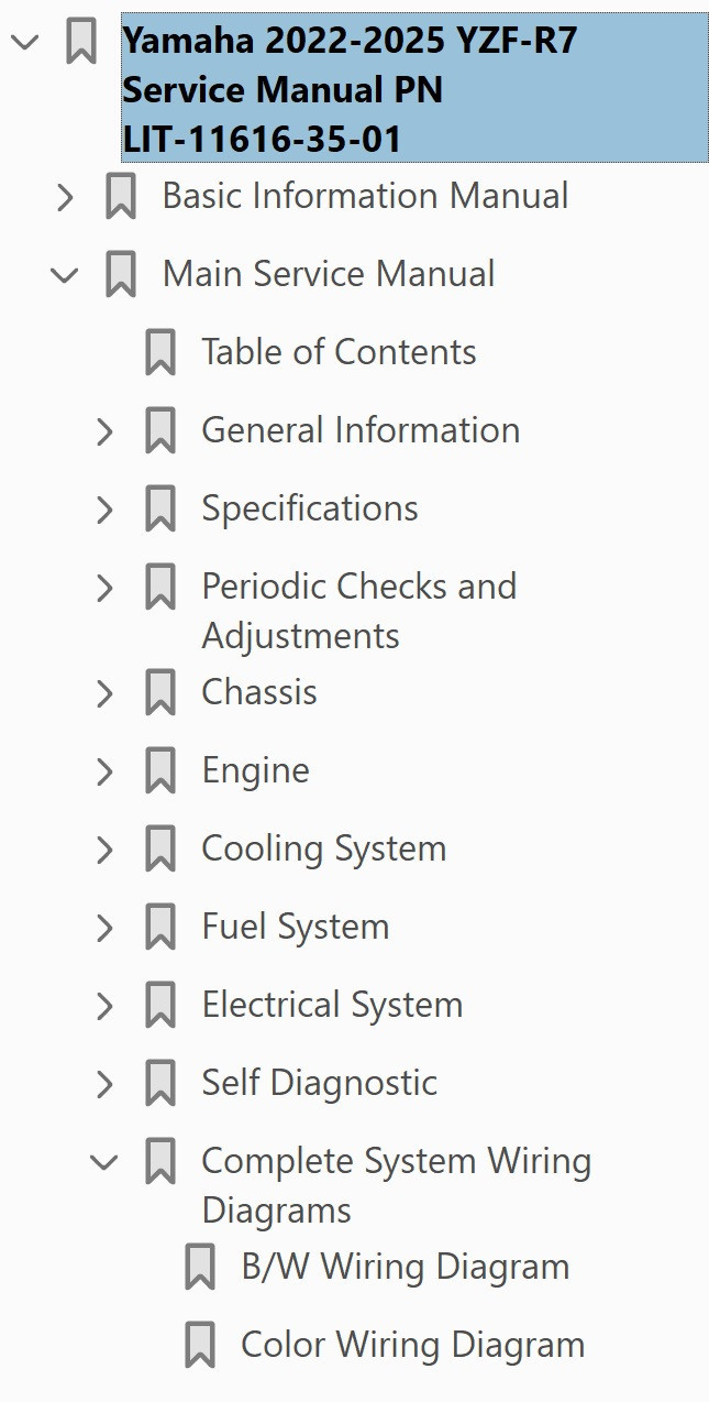 Yamaha 2025 YZF-R7 Service Manual