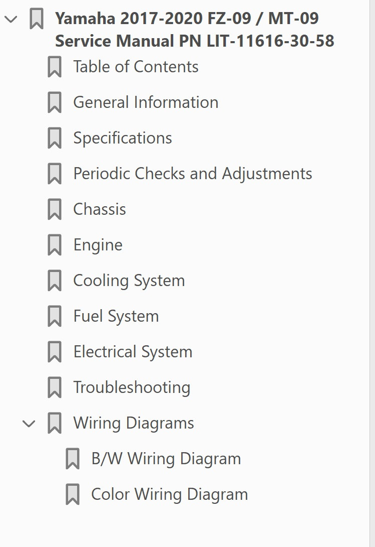 Yamaha 2017 MT-09 Service Manual