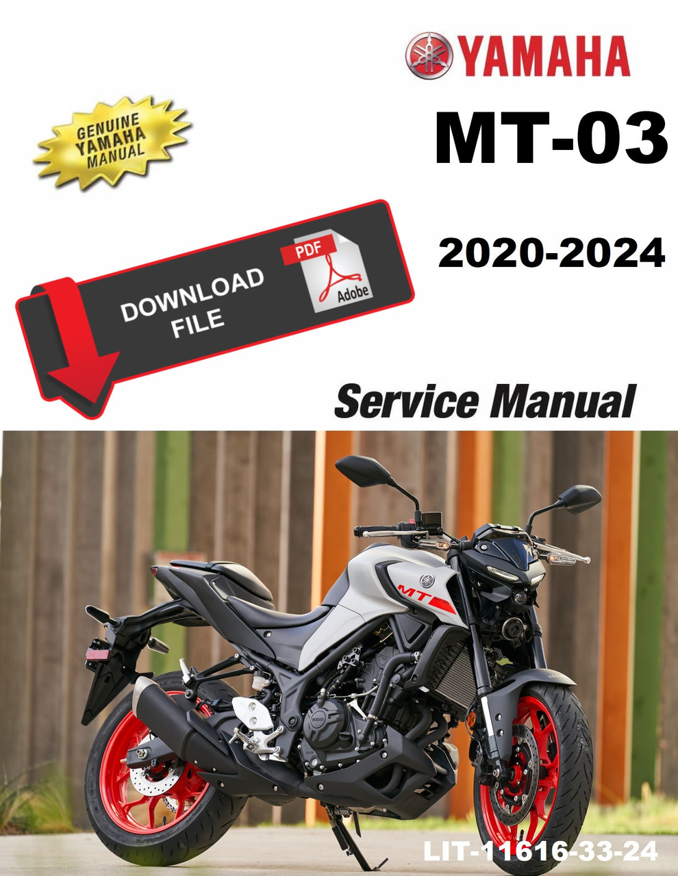 ヤマハ MT-25 MT-03 サービスマニュアル 2020 Yamaha 2020 MT-03 Service Manual