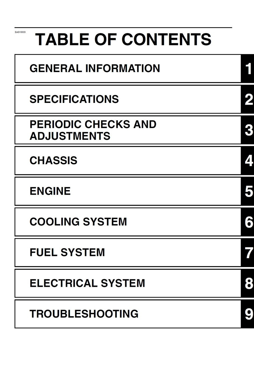 Yamaha 2017 MT07 Service Manual