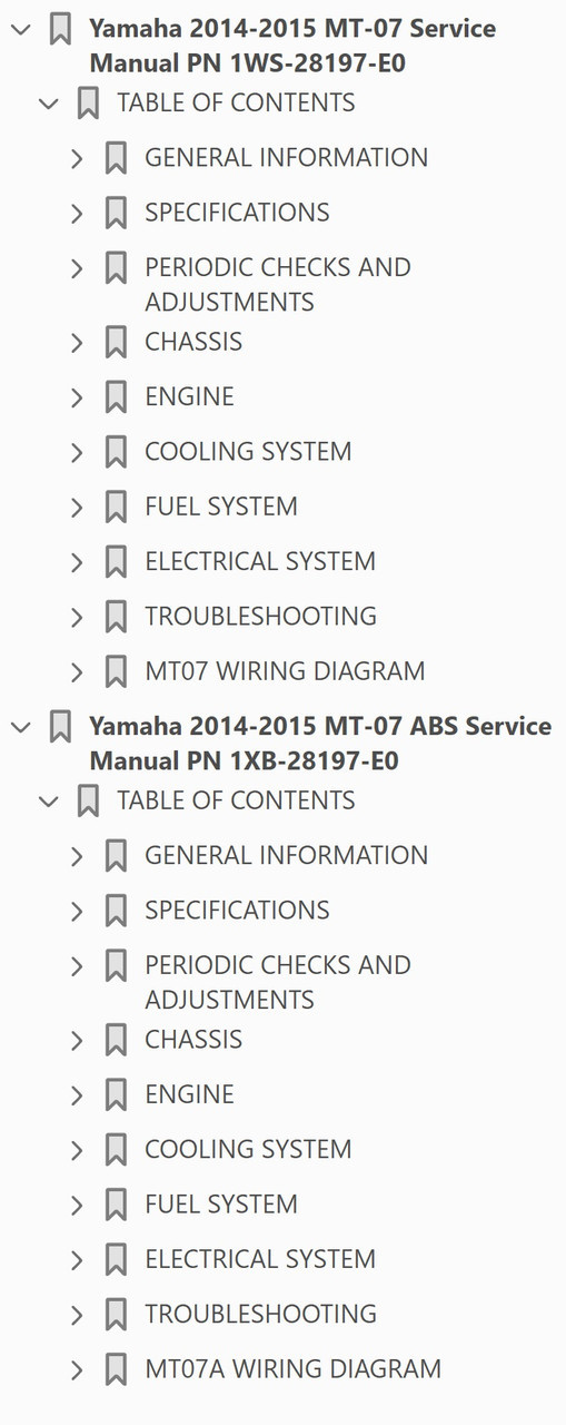Yamaha 2014 MT07 ABS Service Manual