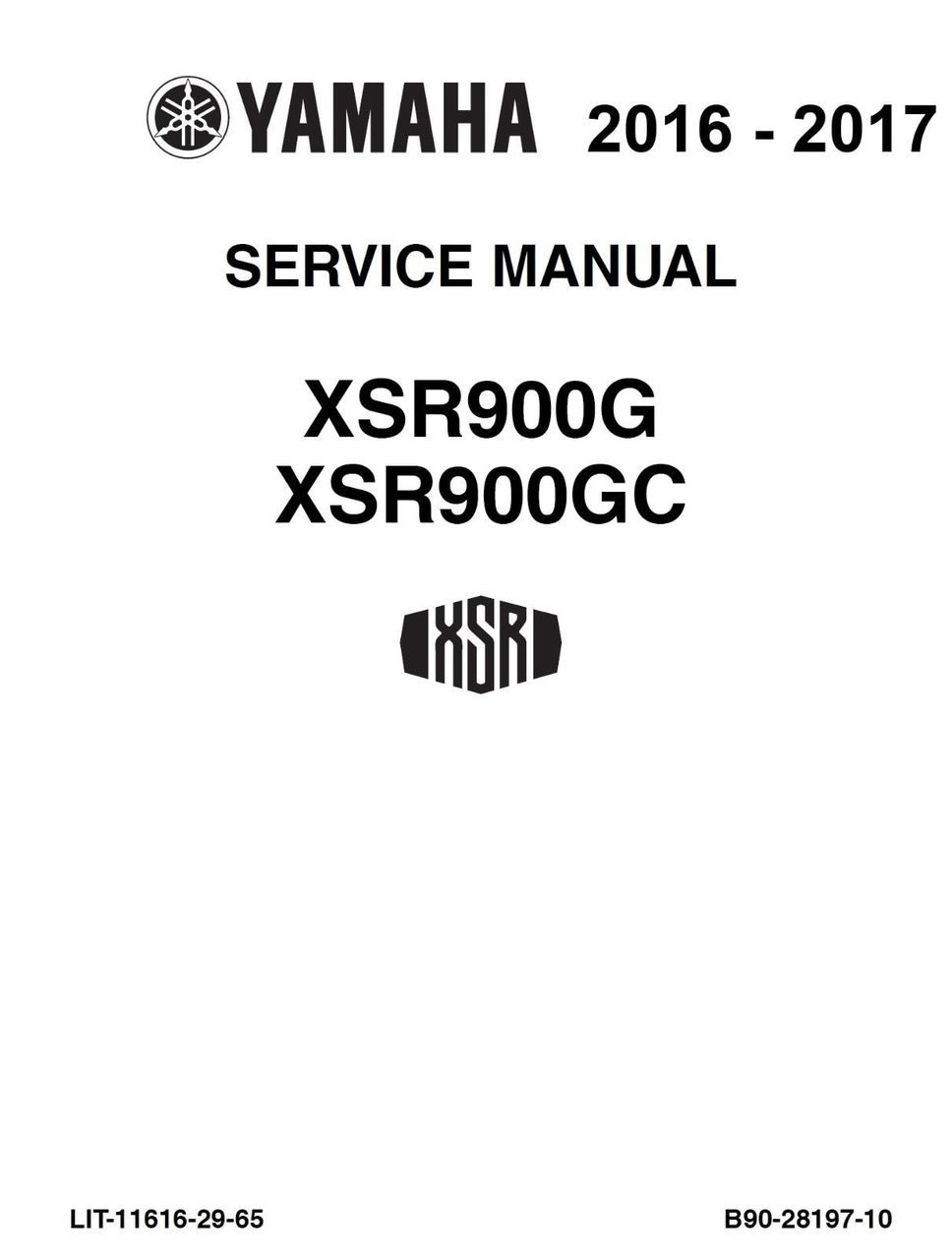 Yamaha 2016 XSR900 Service Manual