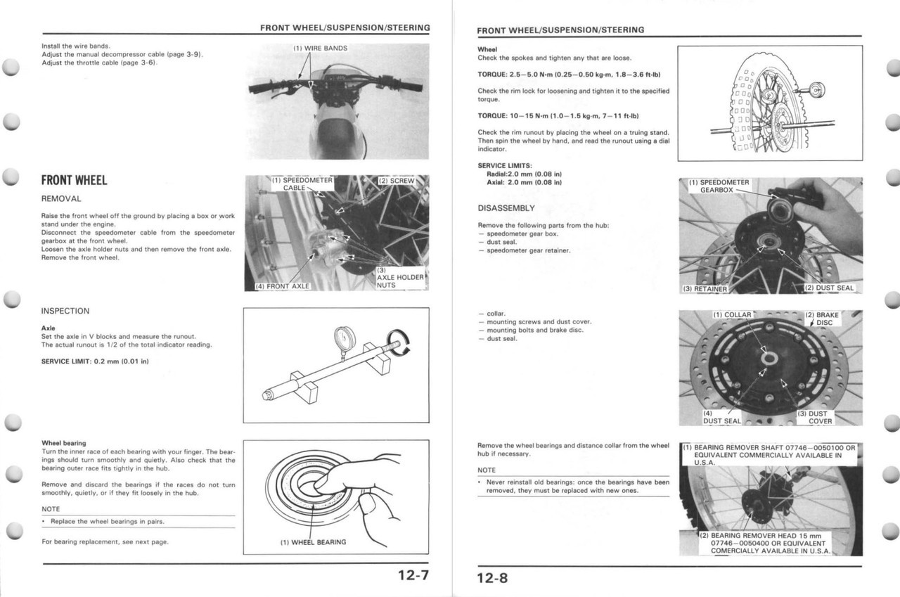 Honda 1995 XR250R Service Manual