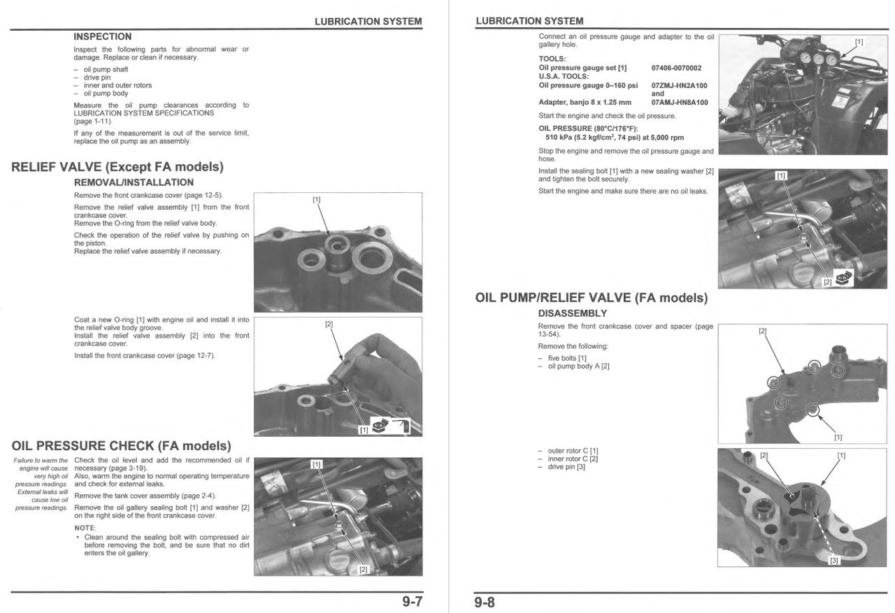 Honda 2022 TRX 420 FA1 FourTrax Rancher Service Manual