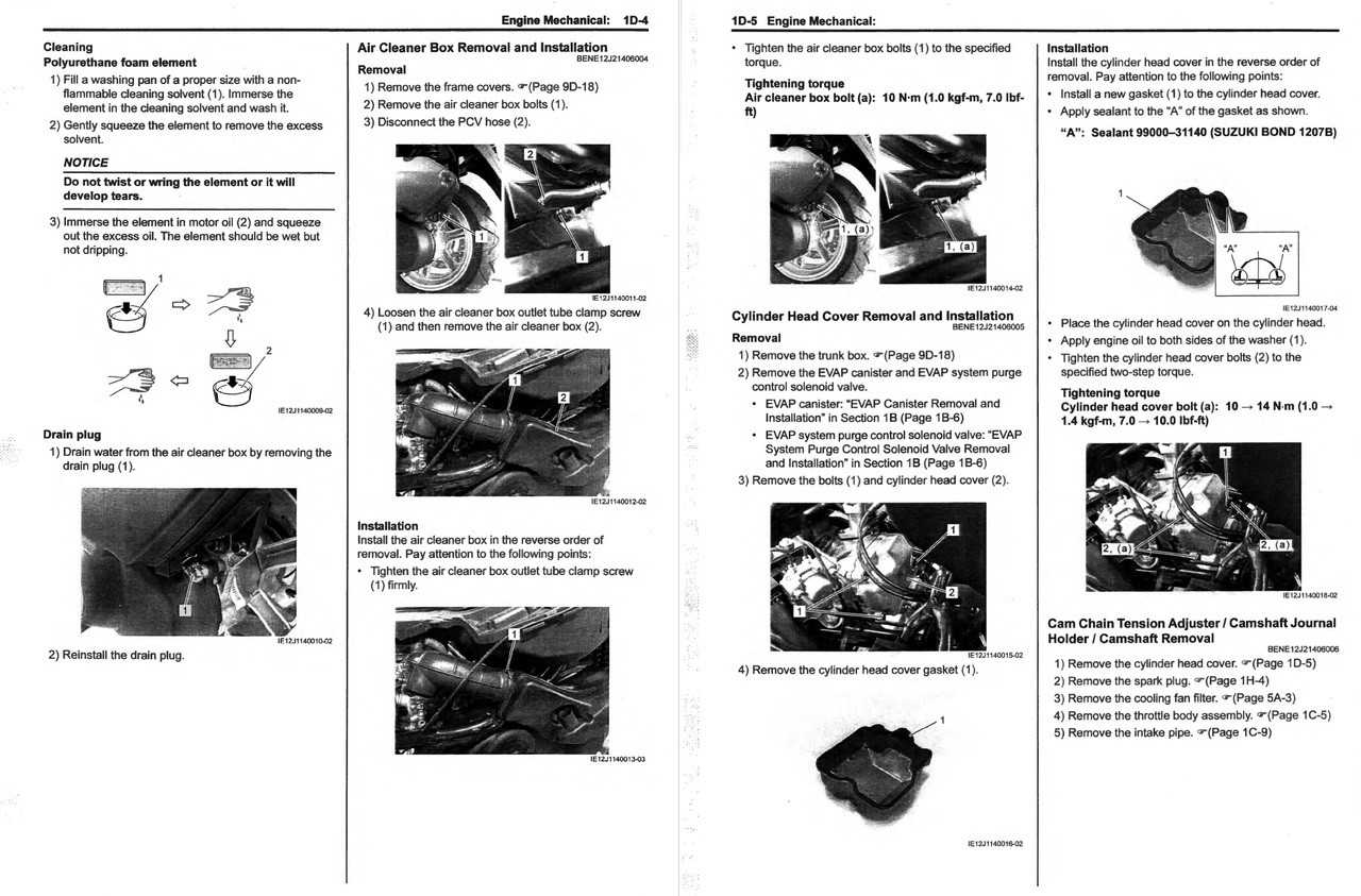 Suzuki 2018 Burgman 200 Scooters Service Manual