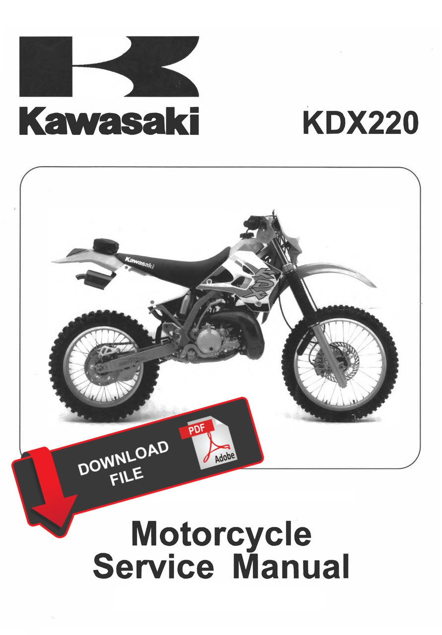 Service Manual Kawasaki 2000 KDX 220 Repair