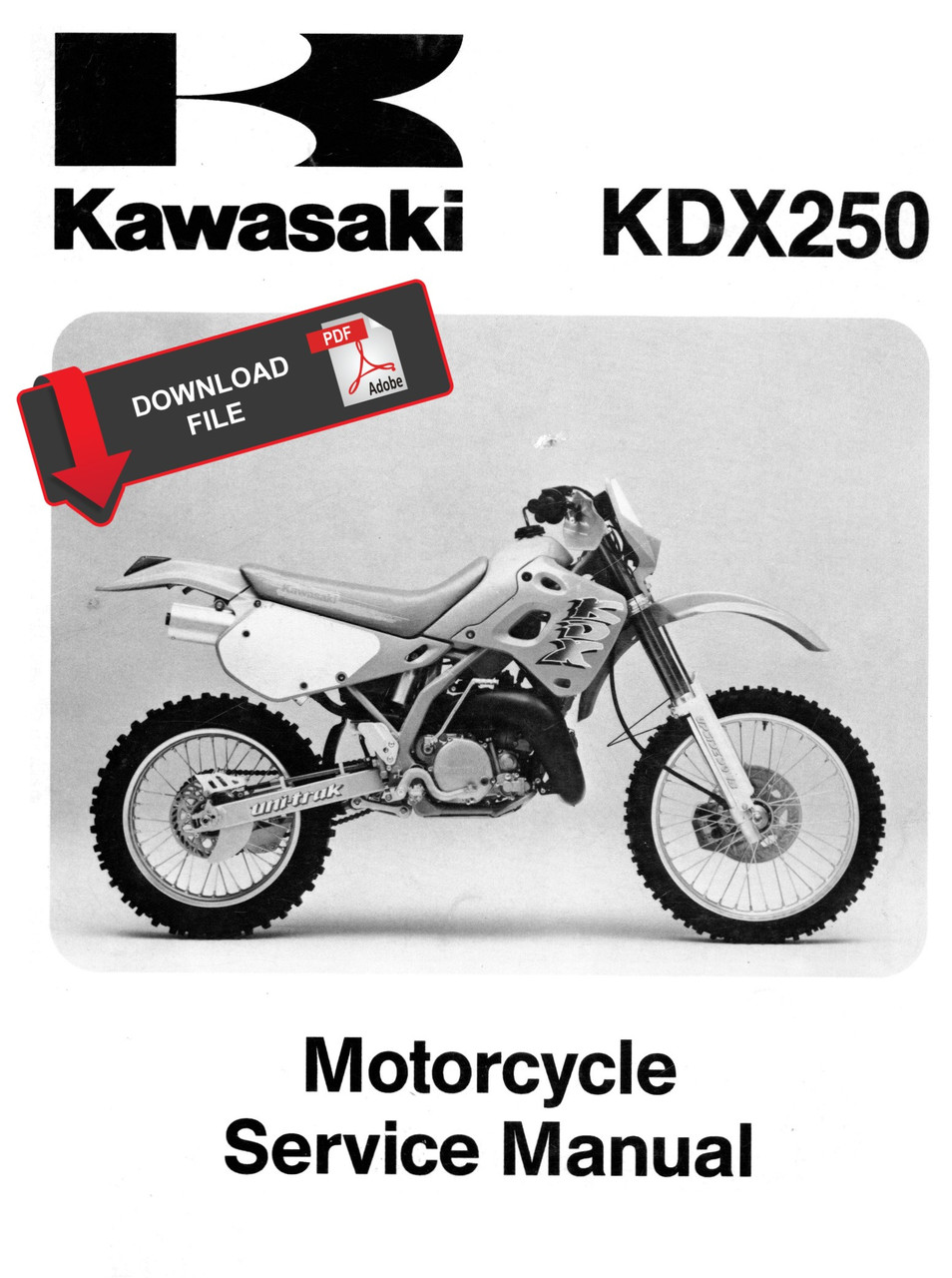 Service Manual Kawasaki 1991 KDX 250 Repair