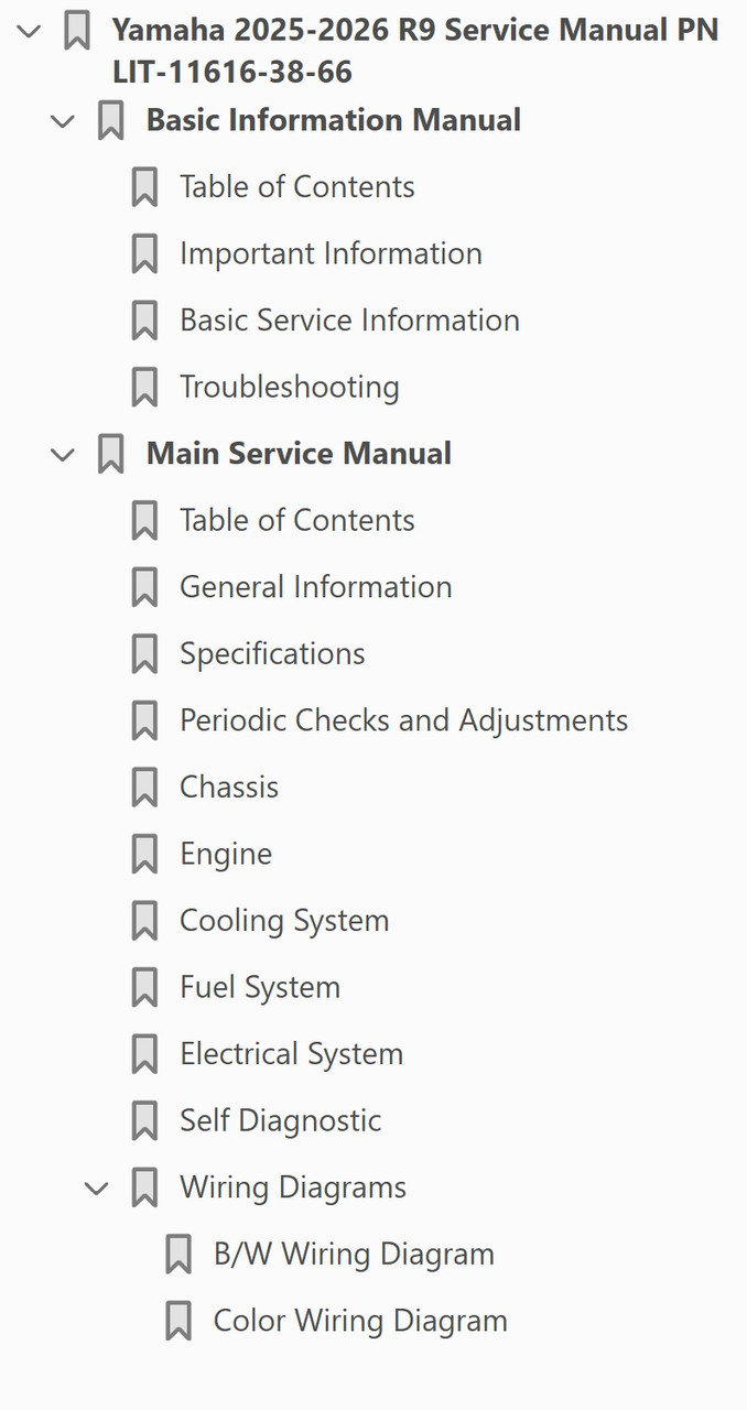 Yamaha 2025 YZF-R9 Service Manual