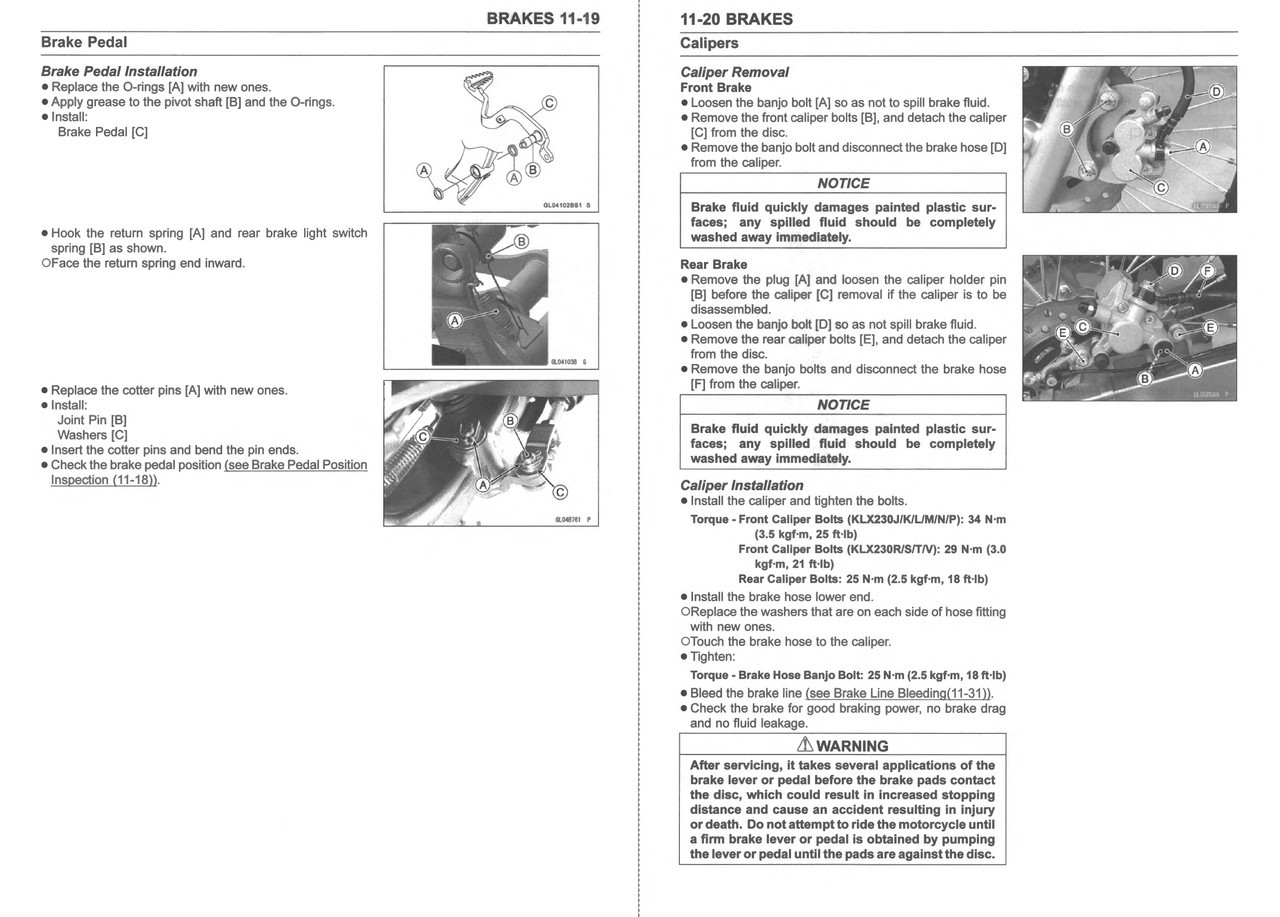 Service Manual Kawasaki 2023 KLX230S Repair