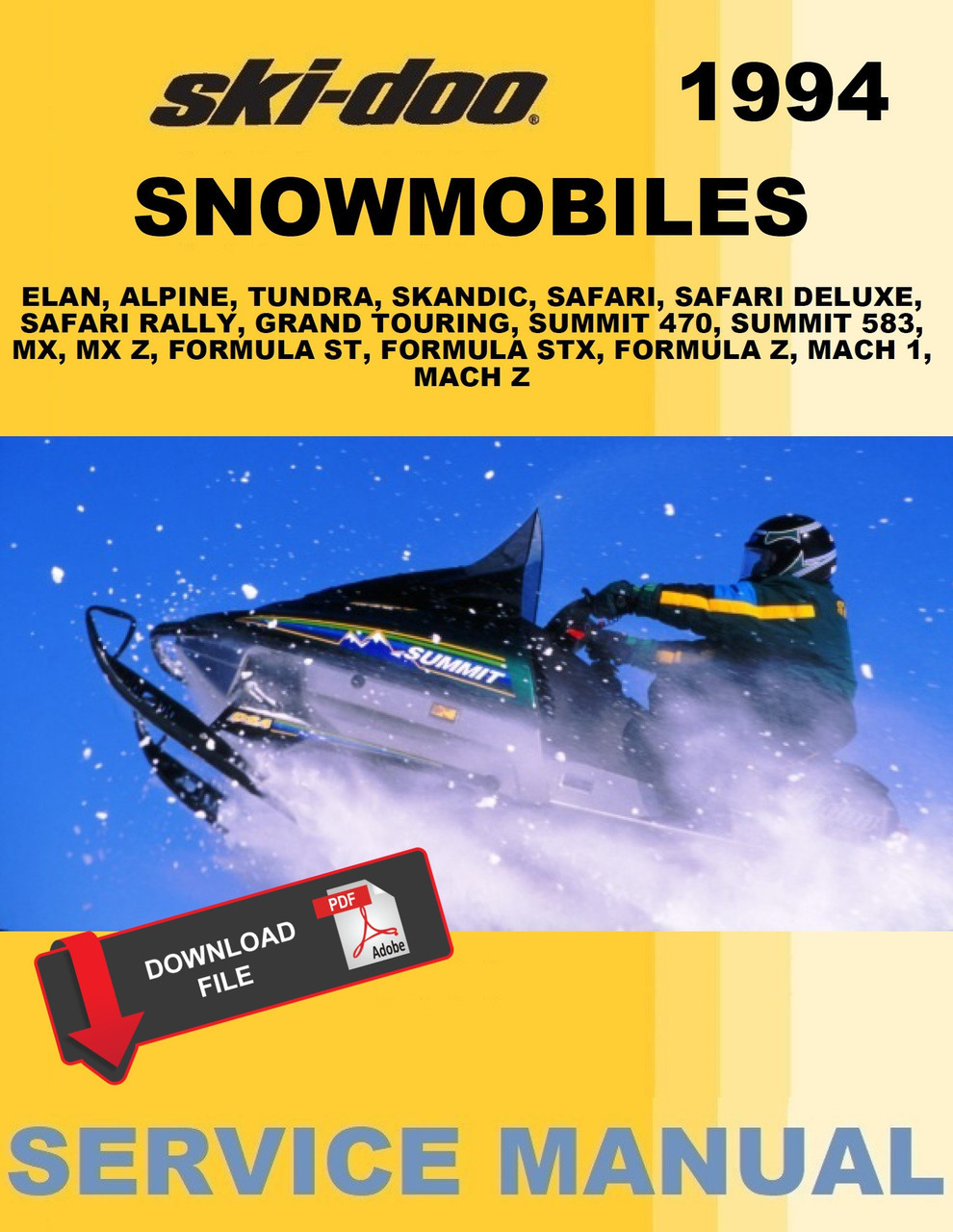 すずきページ Ski-Doo 1994 Mach Z Snowmobiles Service Manual