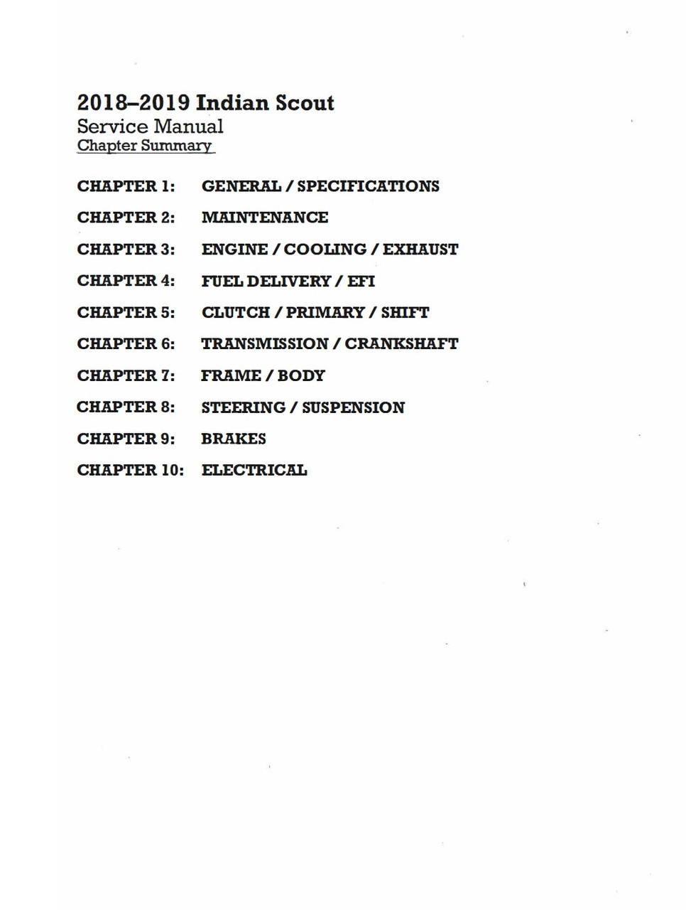 2018 INDIAN SCOUT SERVICE MANUAL PDF visual data 7