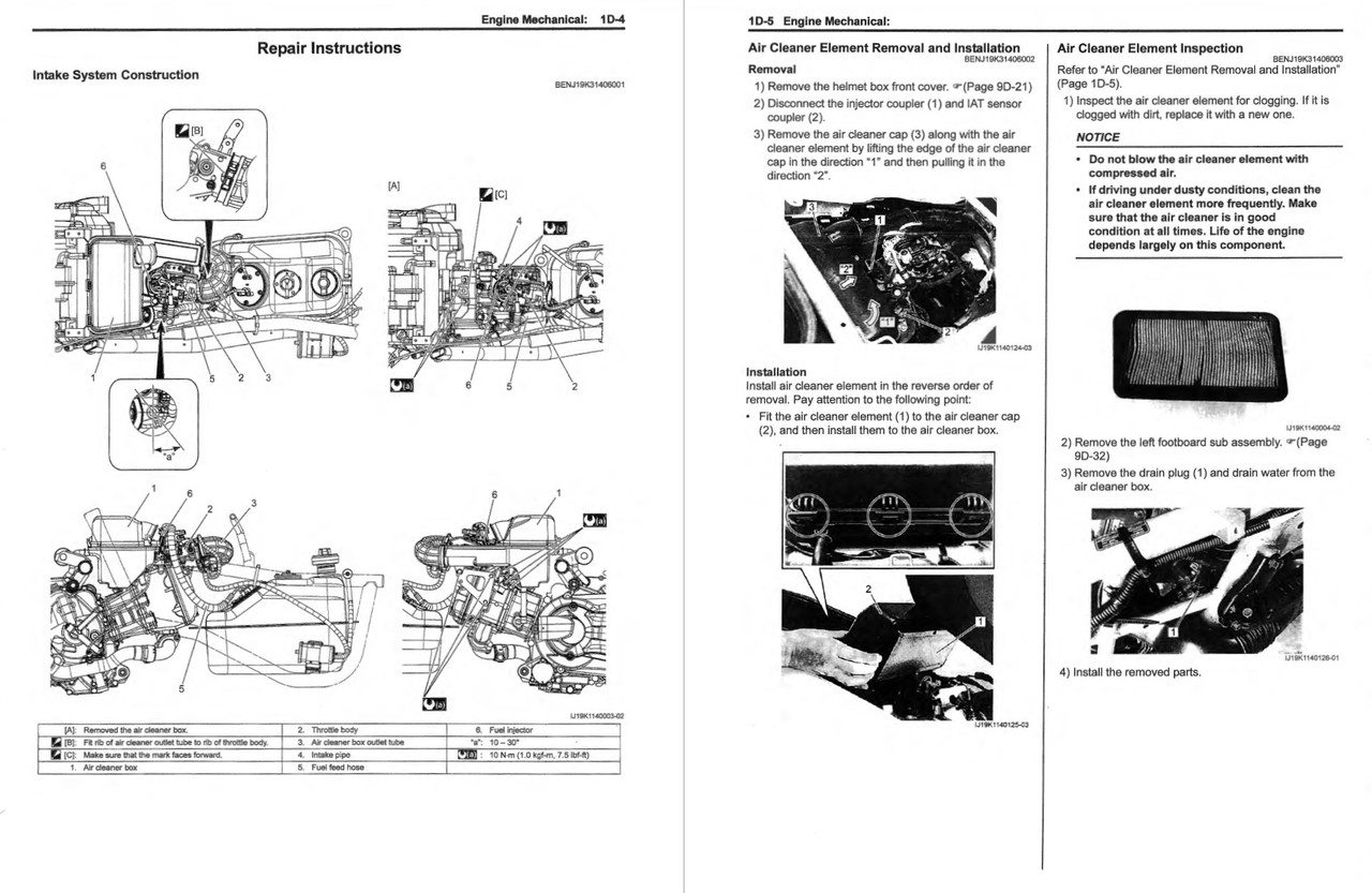 Suzuki 2017 Burgman 400 Scooters Service Manual