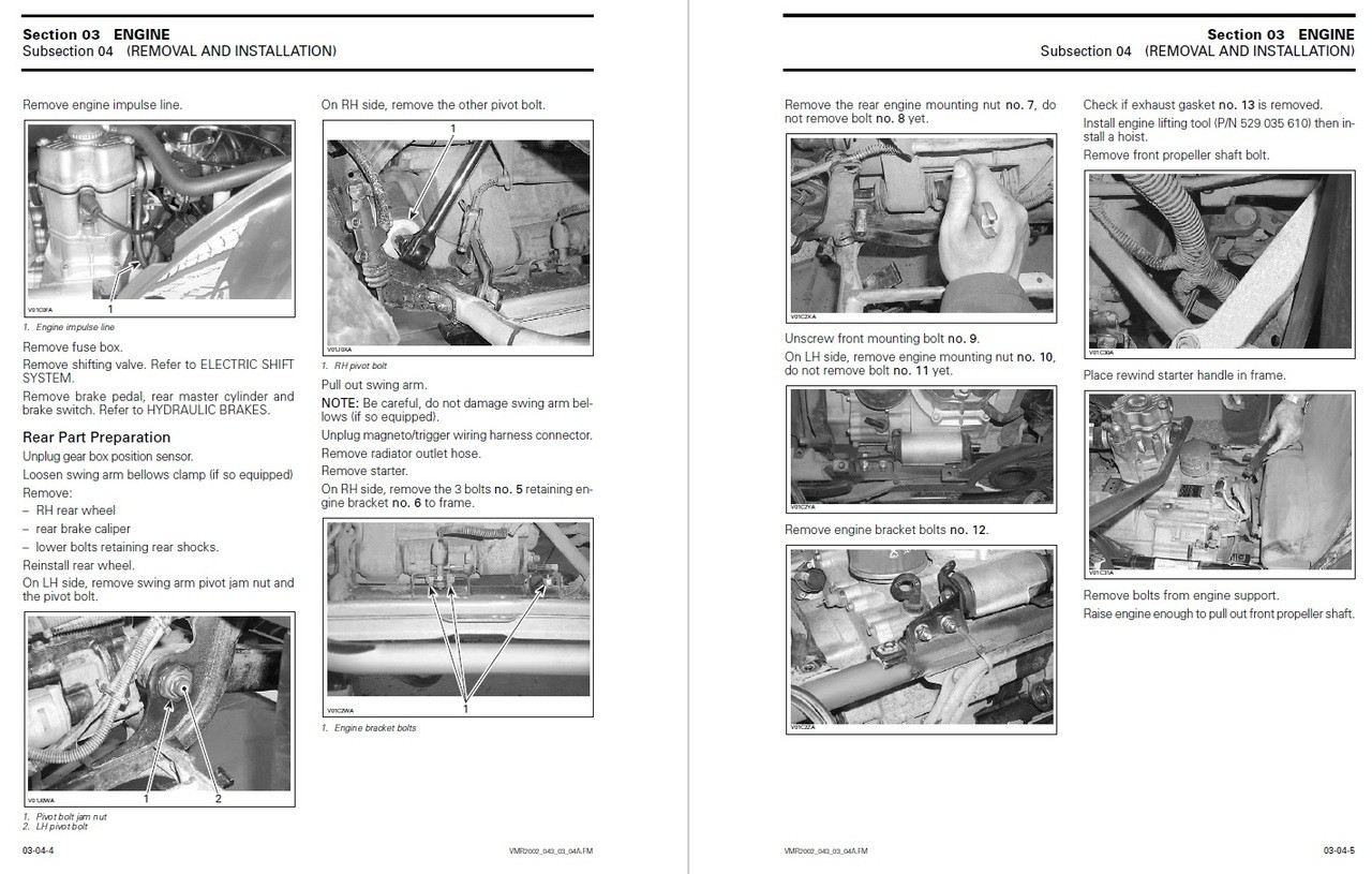 Bombardier 2003 Traxter 500 Autoshift Service Manual