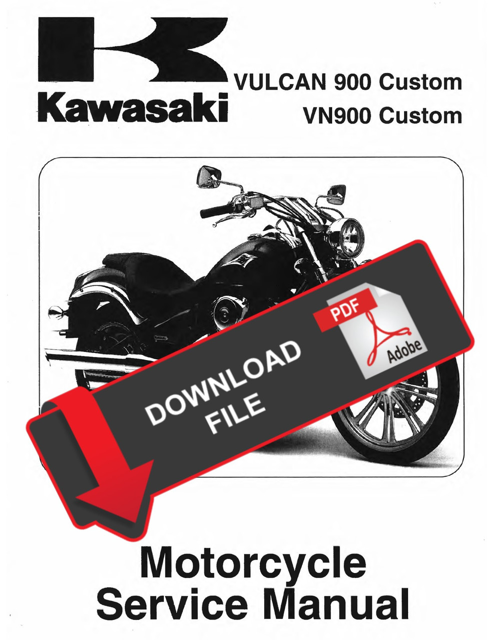 Hvert år højde Styre Kawasaki 2010 VN 900 Custom Service Manual