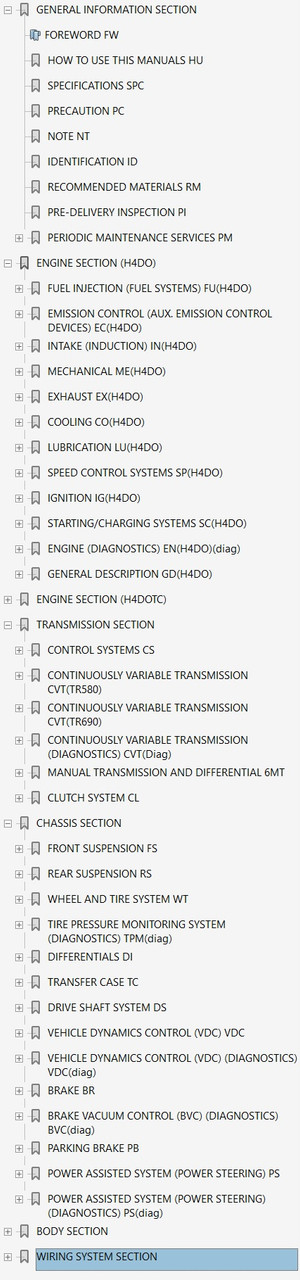 2018 SUBARU FORESTER SERVICE MANUAL PDF visual data 7