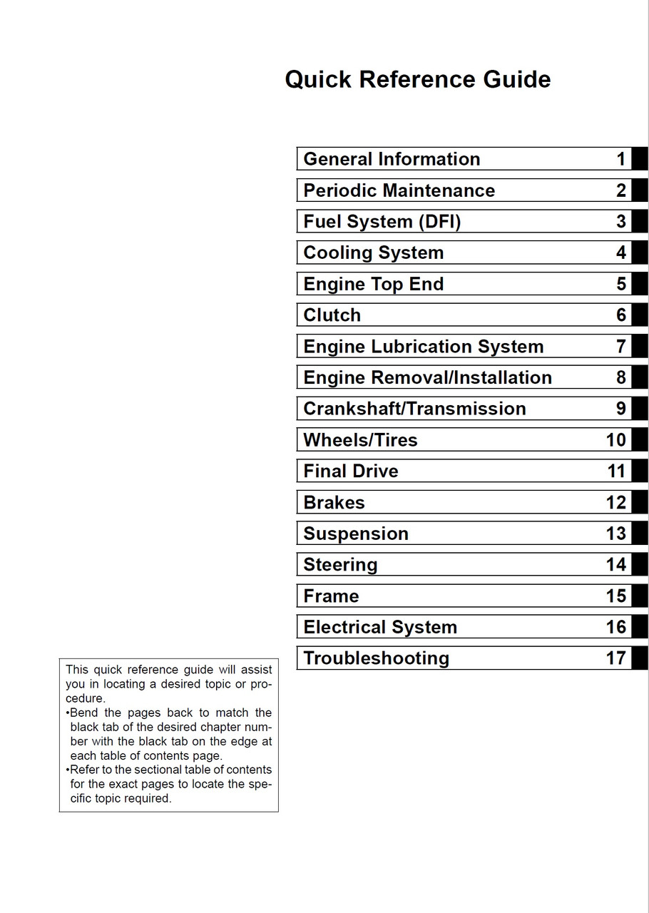 Service Manual Kawasaki 2004 Ninja ZX-12R Repair