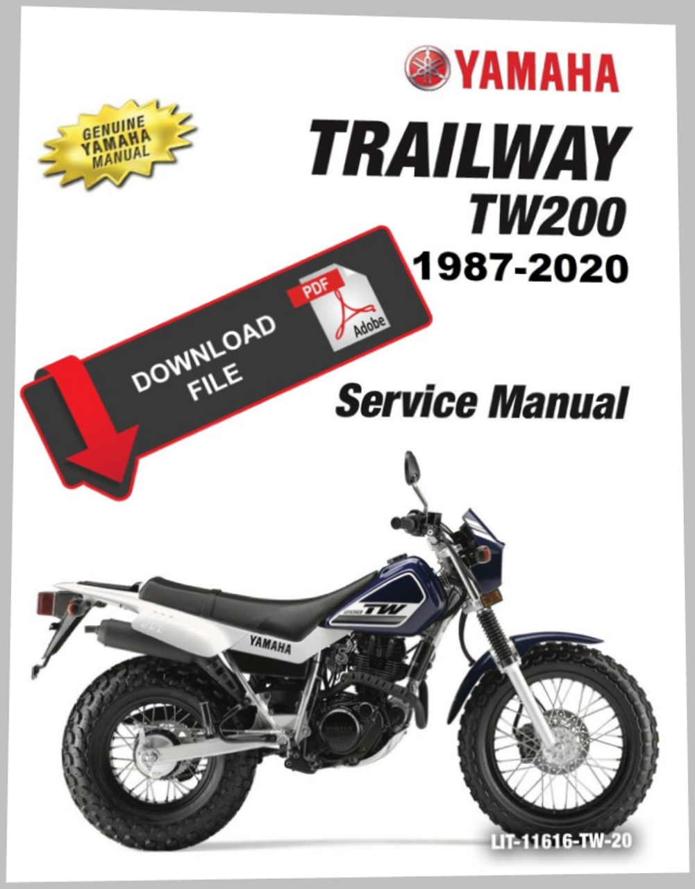 ヤマハ　TW200 サービスマニュアル Yamaha 1988 Trailway TW200 Service Manual