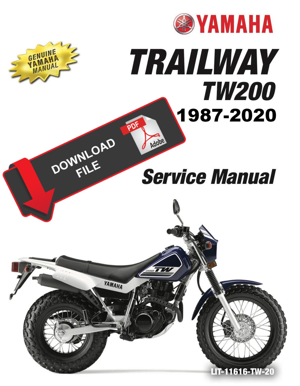 Yamaha TW200 サービスマニュアル 3冊セット Yamaha 1997 Trailway TW200 Service Manual