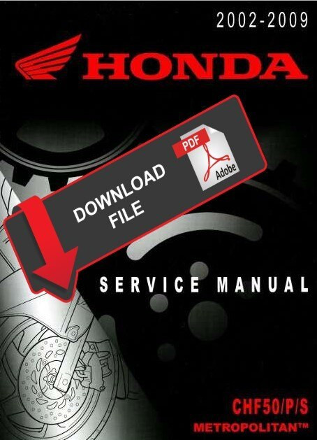 Honda 2003 CHF50 Metropolitan Scooters Service Manual