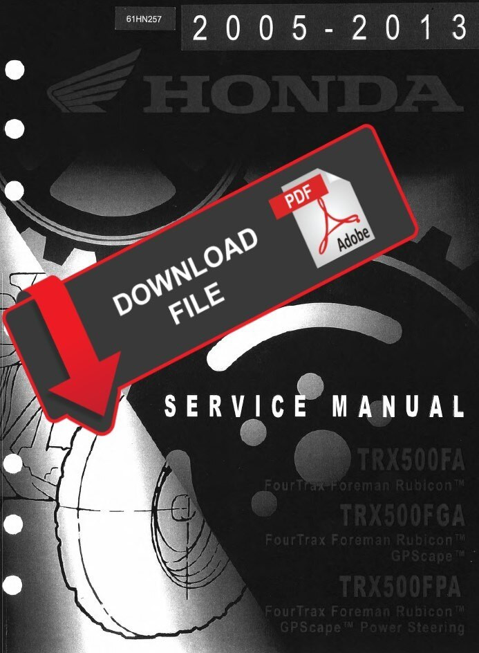 Honda 2007 Trx 500 Atv Service Manual