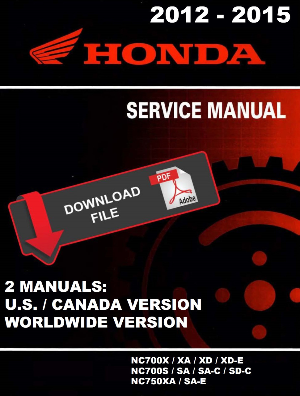 Honda 2014 NC700X Motorcycles Service Manual