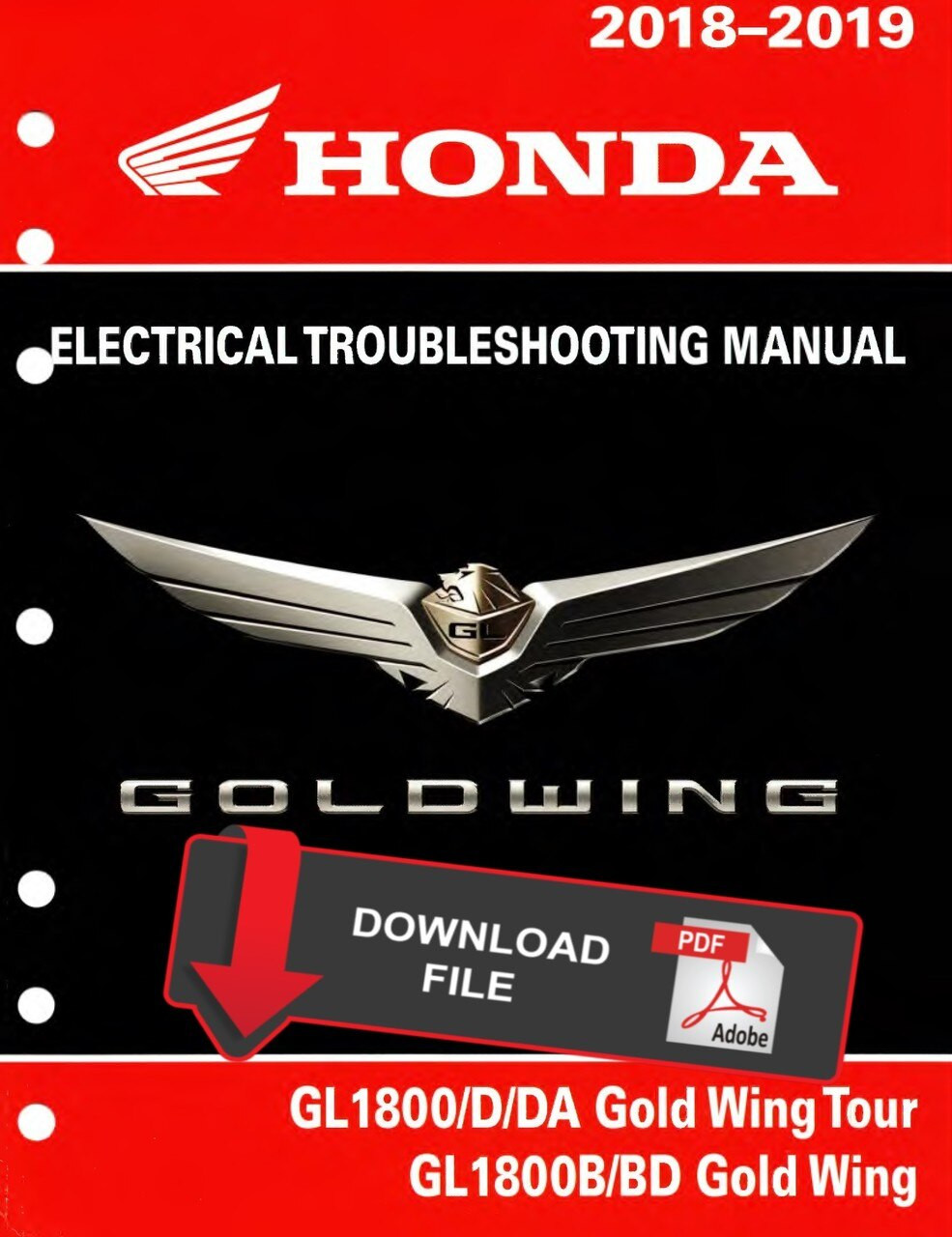 Honda 2019 Goldwing Service & Electrical Troubleshooting Manual