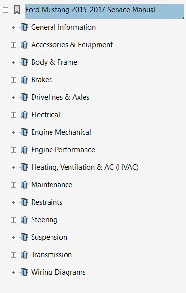 2006 MUSTANG SERVICE MANUAL visual data 6