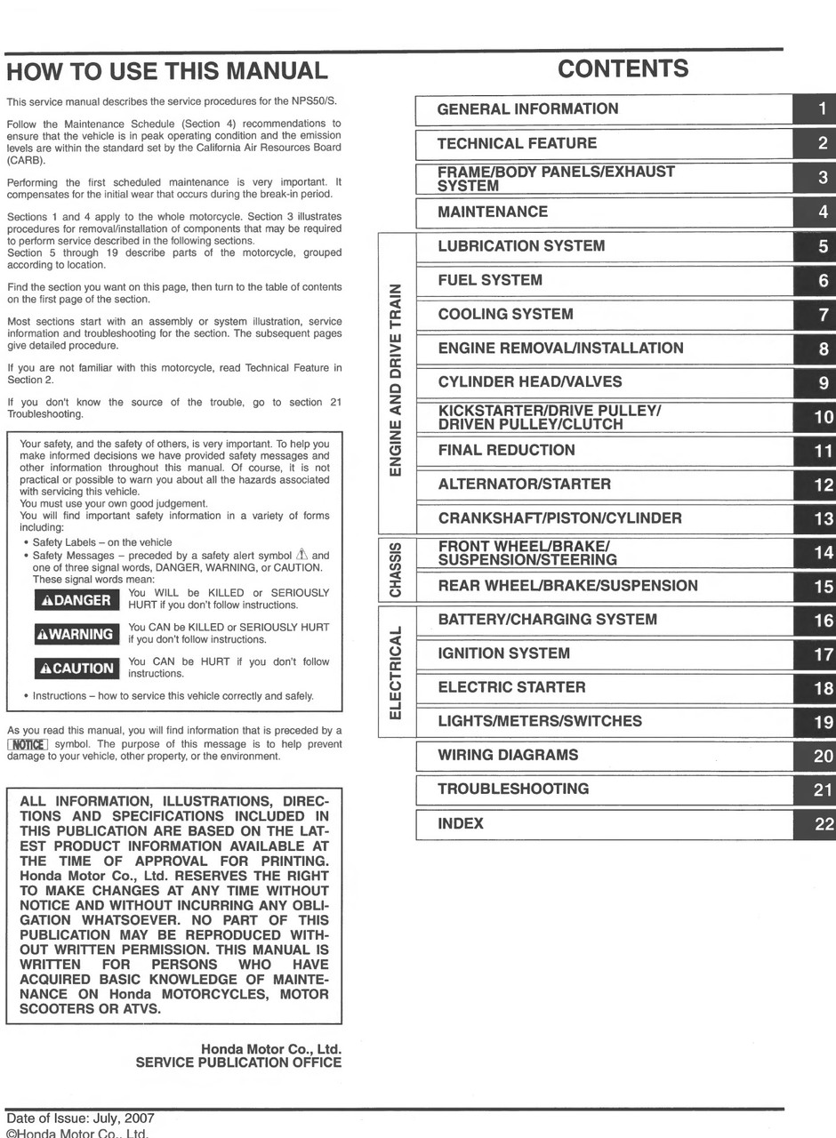 2022 HONDA RUCKUS SERVICE MANUAL PDF FREE DOWNLOAD visual data 5