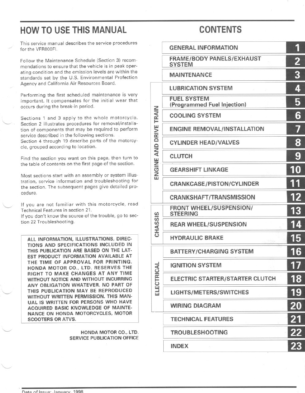 Honda 1999 Interceptor 800 Service Manual