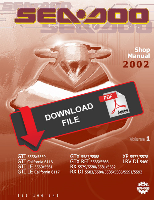 Sea-Doo 2002 RX Jetski Service Manual