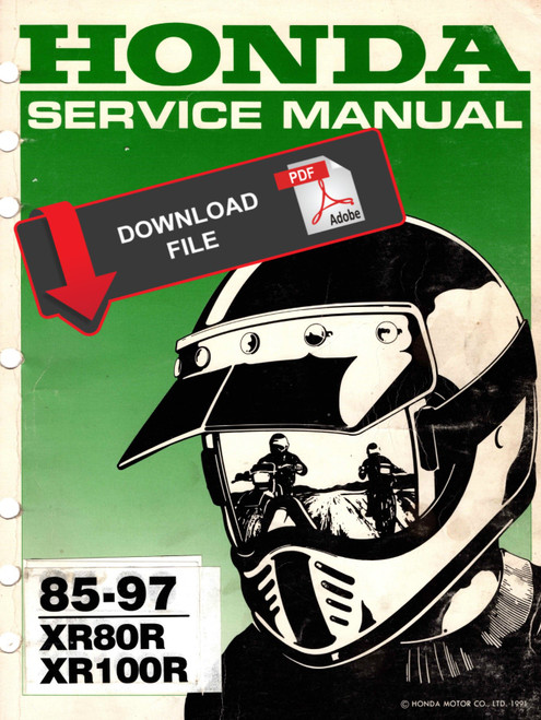Honda 1989 XR80R Service Manual