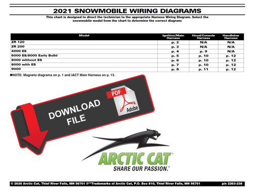 Arctic Cat 2021 Snowmobile Wiring Diagrams Manual