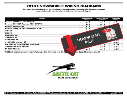Arctic Cat 2018 Snowmobile Wiring Diagrams Manual
