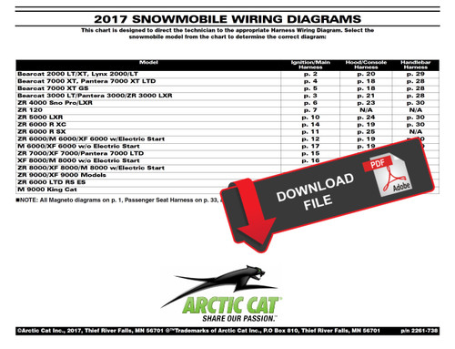 Arctic Cat 2017 Snowmobile Wiring Diagrams Manual