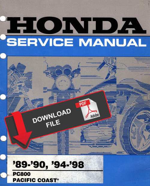 Honda 1989 Pacific Coast Service Manual