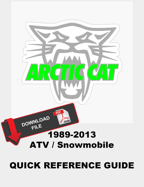 Arctic Cat 1989-2013 Snowmobile Quick Reference Guide