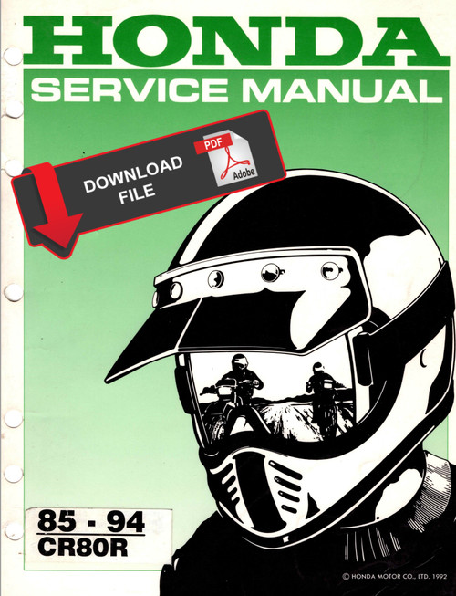 Honda 1987 CR80R Service Manual