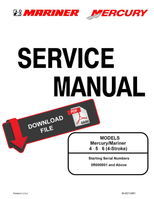 Mercury 4-Stroke 6 HP Outboard Motor Service Manual