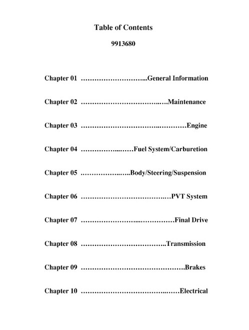 Polaris 1998 Xplorer 400 Atv Service Manual