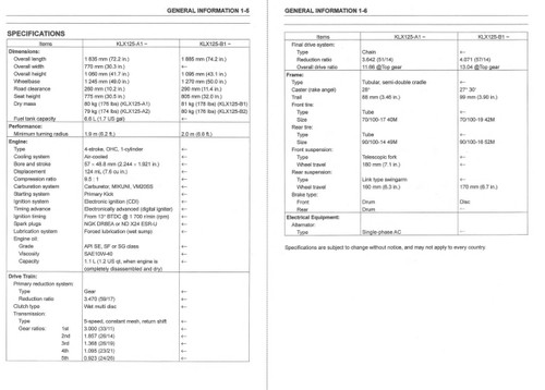 Kawasaki 2004 KLX125L Service Manual