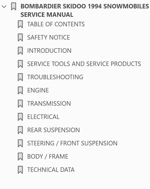 Ski-Doo 1994 Formula STX Service Manual