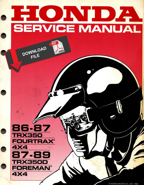 Honda 1987 FourTrax 350 Service Manual