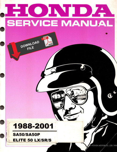 Honda 1988 Elite 50 Service Manual