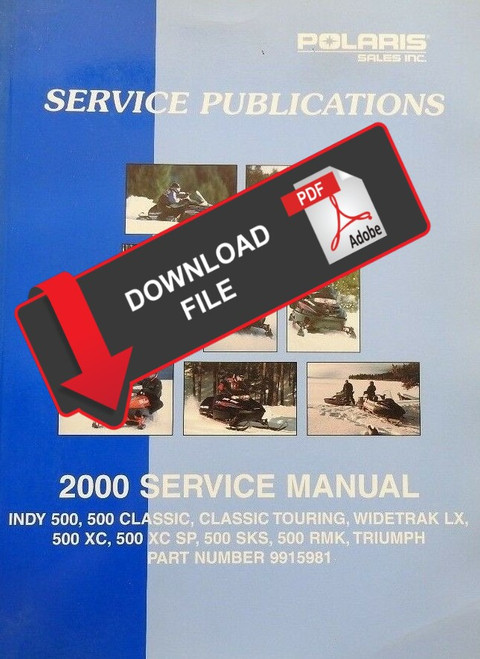Polaris 2000 Indy Classic Touring Snowmobile Service Manual