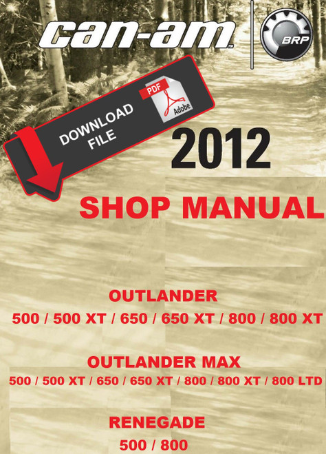 Can-Am 2012 Outlander 500 Service Manual