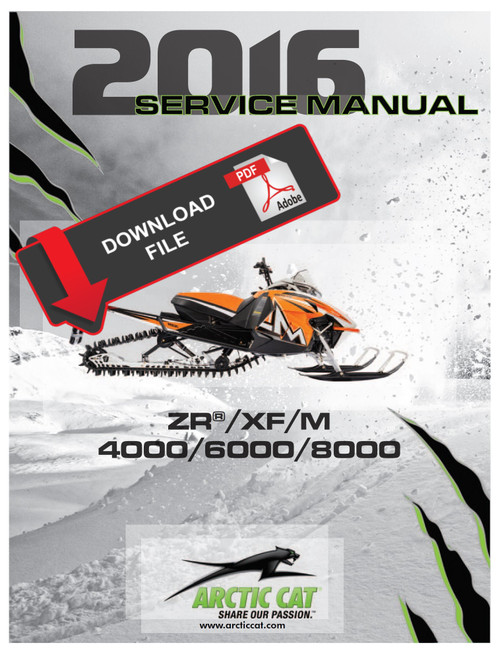 Arctic Cat 2016 ZR 8000 Ltd 129 Service Manual