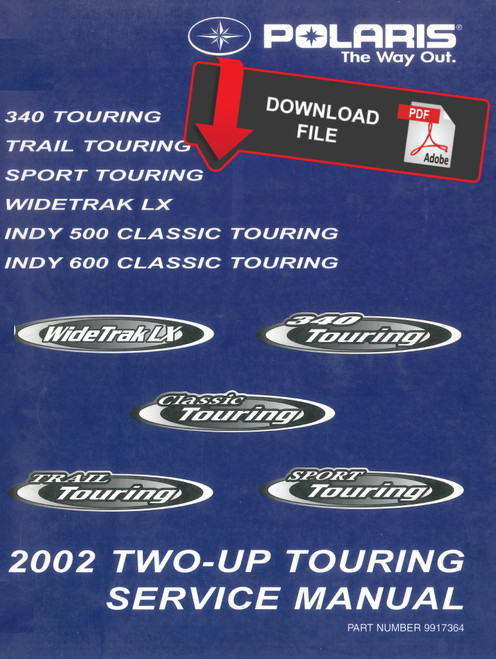 Polaris 2002 Indy 500 Classic Touring Service Manual