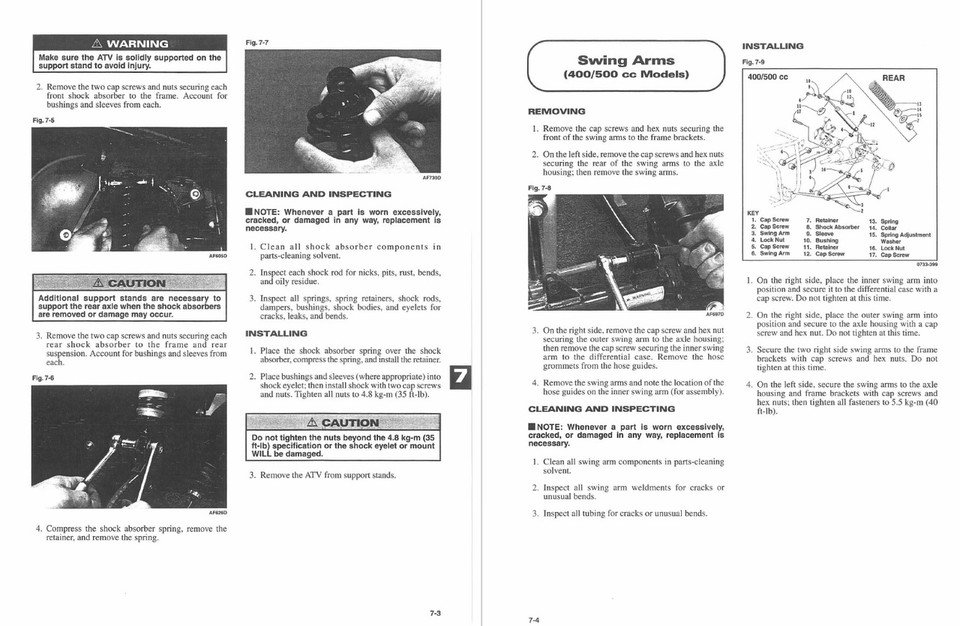 1999 ARCTIC CAT 500 4X4 OWNERS MANUAL visual data 6
